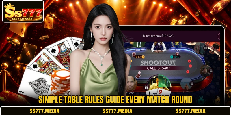 Simple table rules guide every match round Simple table rules guide every match round
